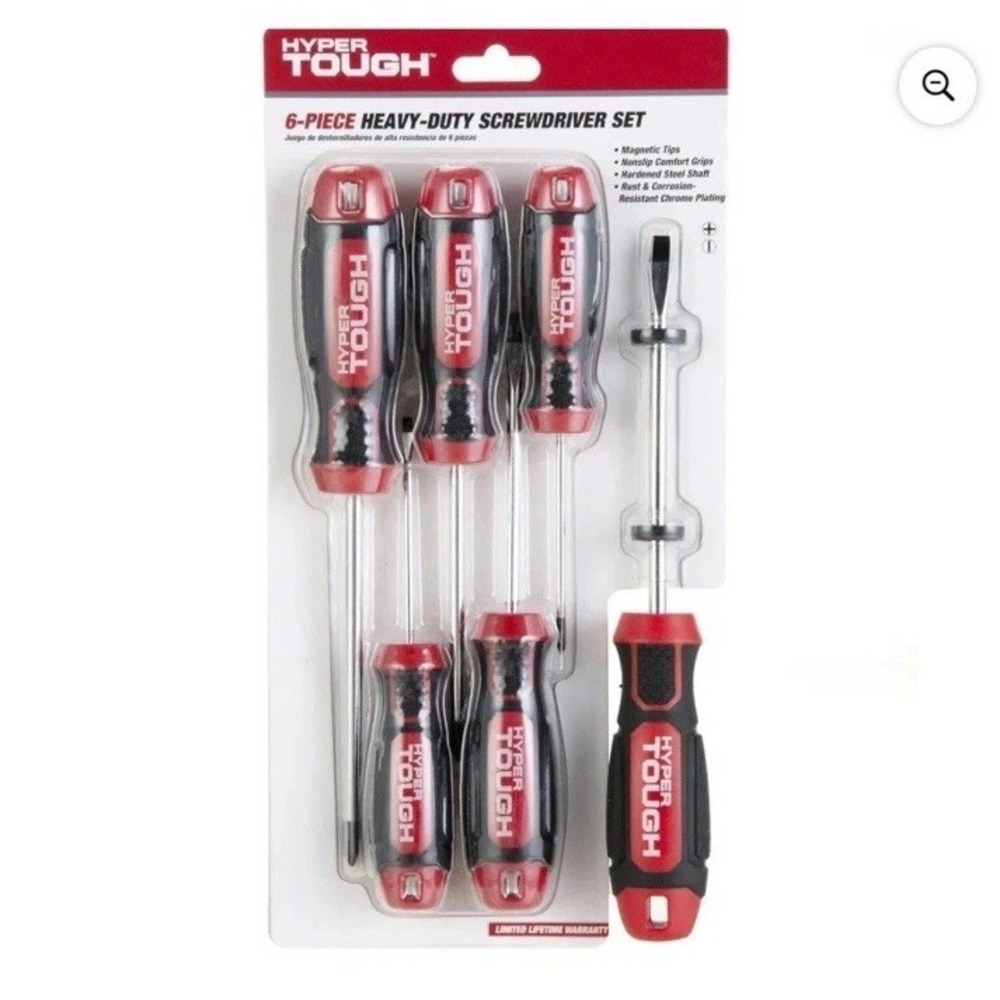 Hyper Tough 6-Piece Magnetic Screwdriver Set‎ Slotted & Phillips NEW